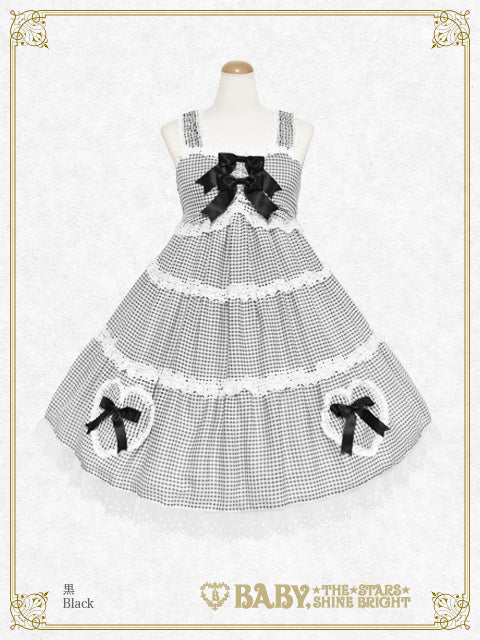 Fluffy Gingham Heart ベビードールジャンパースカート