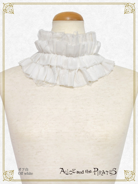 Monochrome gauzeフリル付け衿