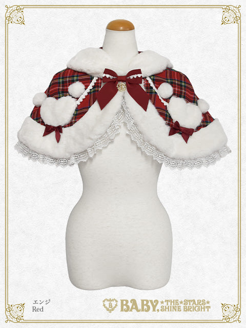 Lapin de neige タータンチェックケープ